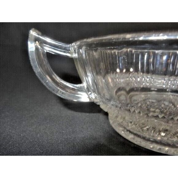 Imperial Glass Ohio Nappy Huckabee Round Clear Bowl Swirling Star Handle 5-inch - Picture 5 of 6